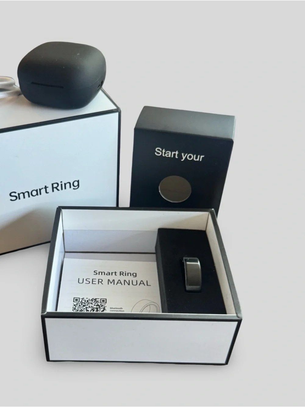 Smart Ring Wearable in Silver - Advanced Health & Notification Ring